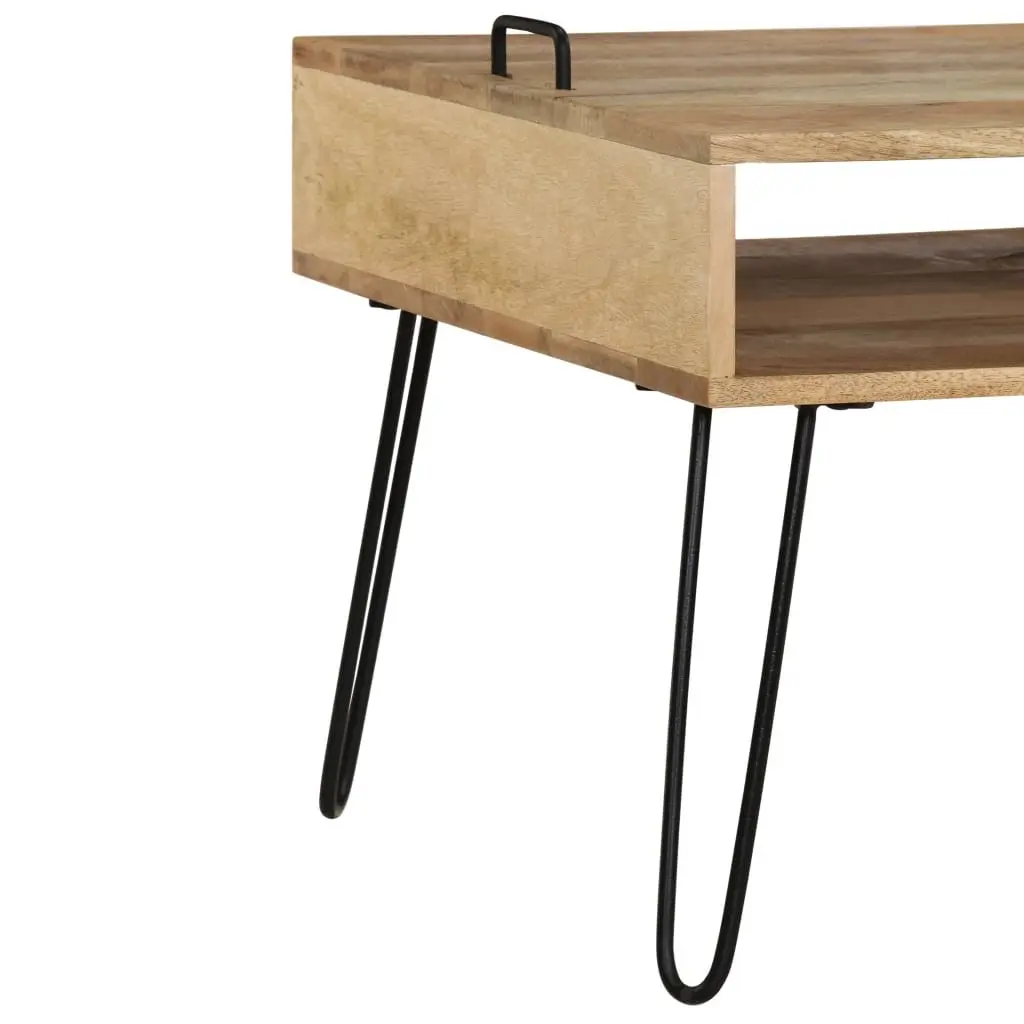 Solid Mango Wood TV Stand with Steel Frames