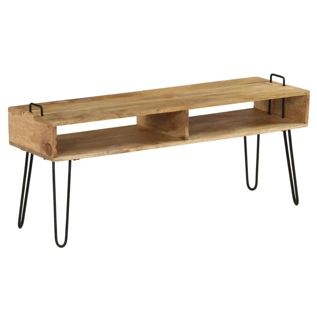 Solid Mango Wood TV Stand with Steel Frames