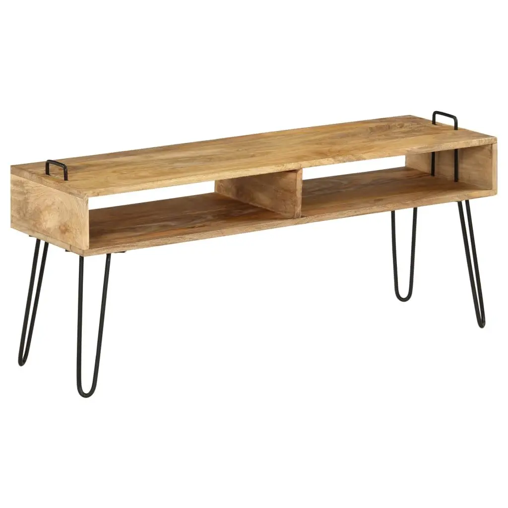 Solid Mango Wood TV Stand with Steel Frames