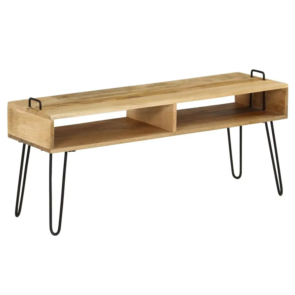 Solid Mango Wood TV Stand with Steel Frames