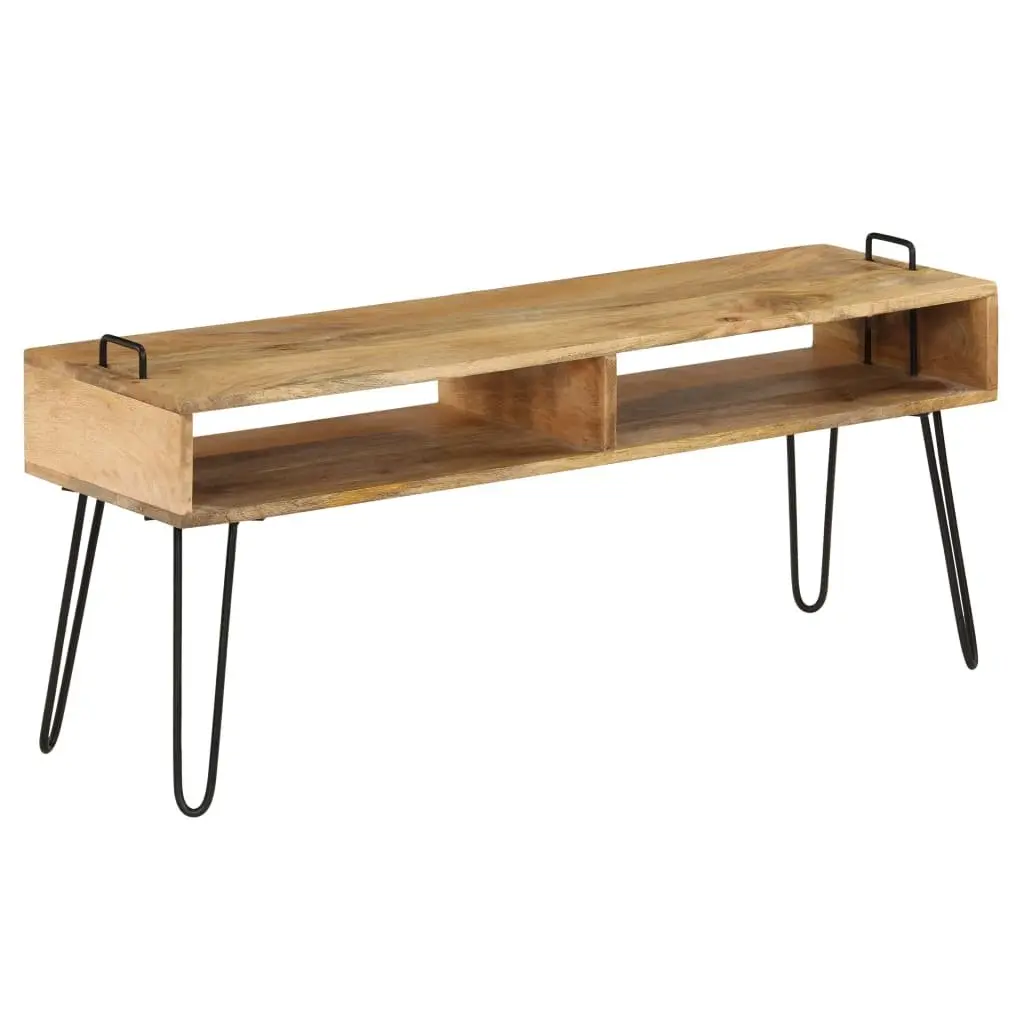 Solid Mango Wood TV Stand with Steel Frames