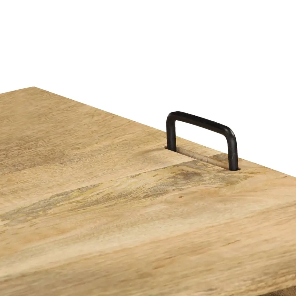 Solid Mango Wood TV Stand with Steel Frames