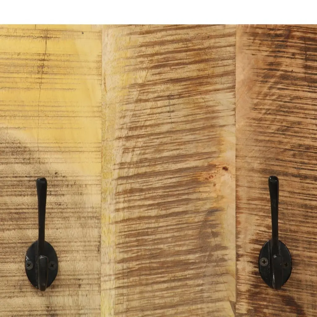 Wall-Mounted Coat Rack Set of 2 in Solid Mango Wood