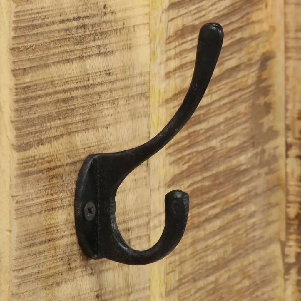 Wall-Mounted Coat Rack Set of 2 in Solid Mango Wood