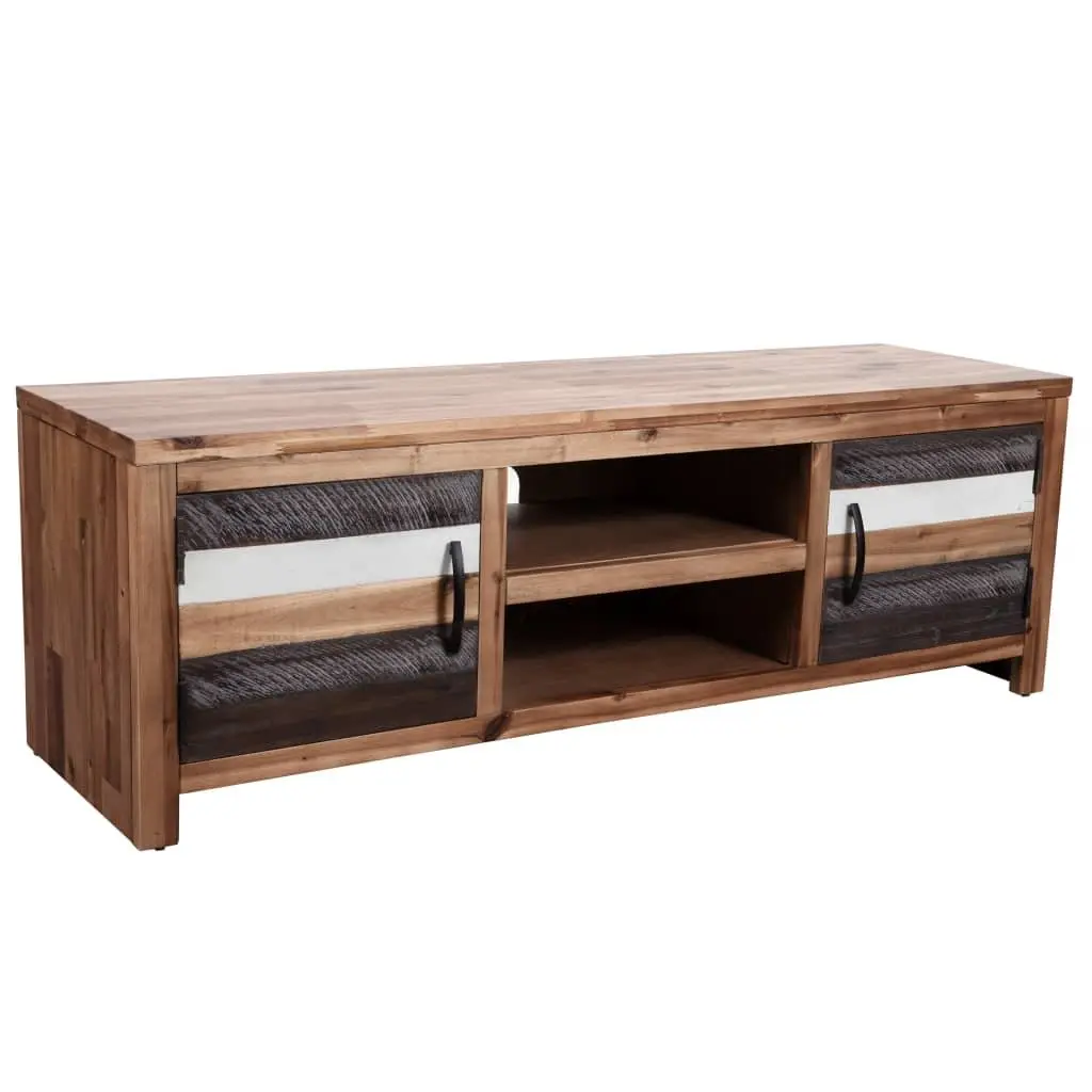 TV Cabinet Solid Acacia Wood 120 x 35 x 40 cm Storage Unit Living Room Bedroom Lowboard