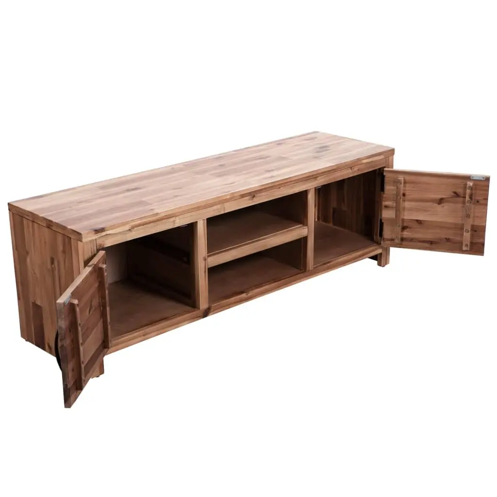 TV Cabinet Solid Acacia Wood 120 x 35 x 40 cm Storage Unit Living Room Bedroom Lowboard