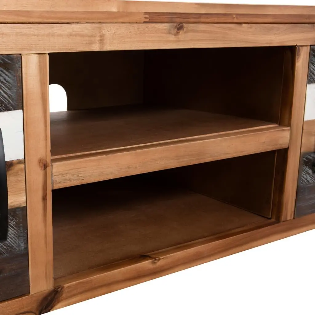 TV Cabinet Solid Acacia Wood 120 x 35 x 40 cm Storage Unit Living Room Bedroom Lowboard
