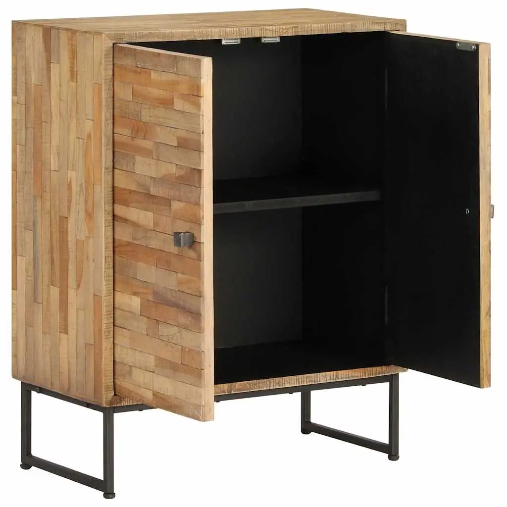Reclaimed Teak Wood Sideboard Cabinet Brown Rustic Handmade 60 x 30 x 75 cm
