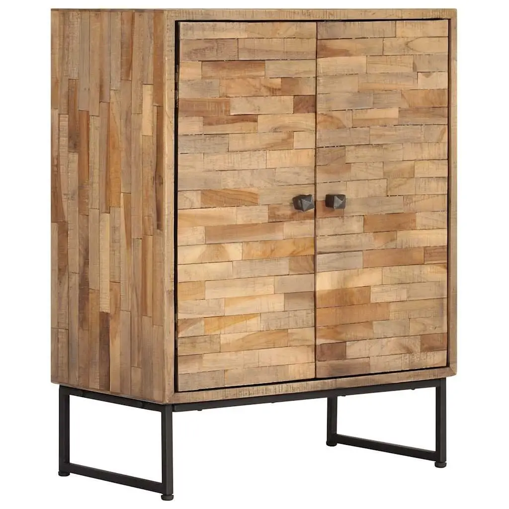 Reclaimed Teak Wood Sideboard Cabinet Brown Rustic Handmade 60 x 30 x 75 cm
