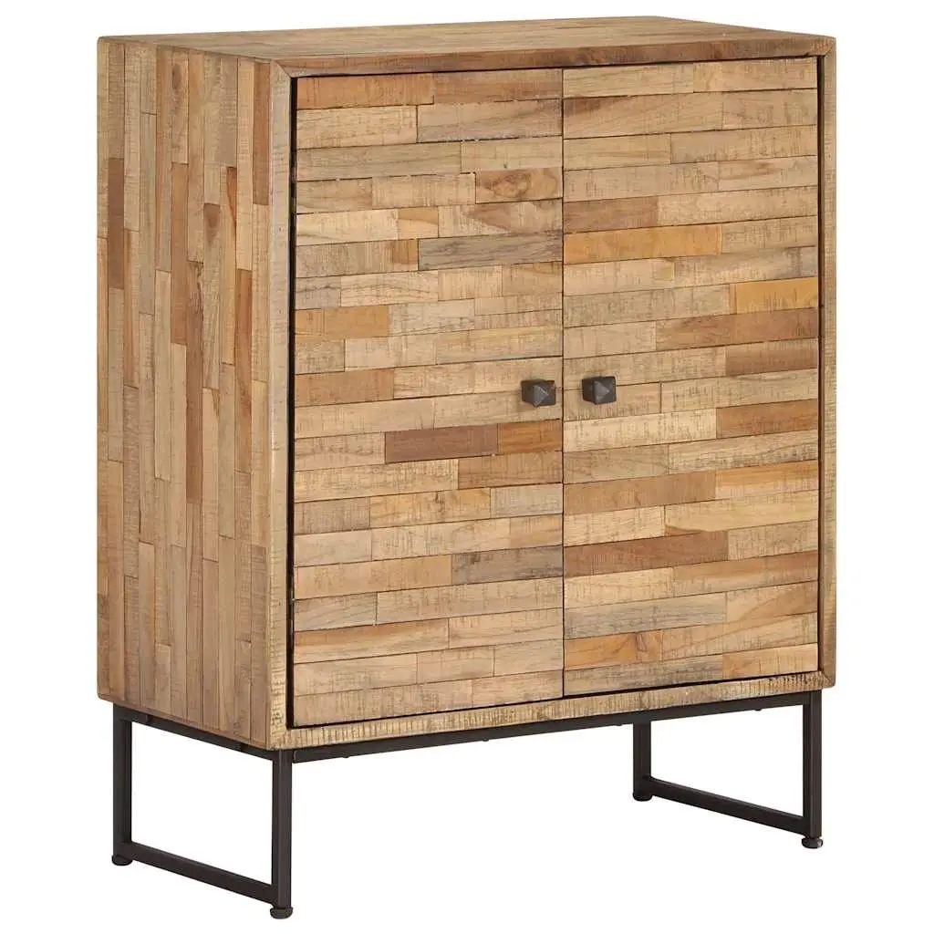 Reclaimed Teak Wood Sideboard Cabinet Brown Rustic Handmade 60 x 30 x 75 cm
