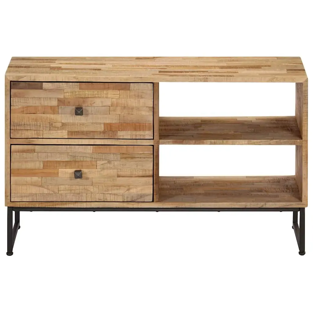 TV Cabinet Rustic Handmade 90cm Reclaimed Teak Wood Storage Unit