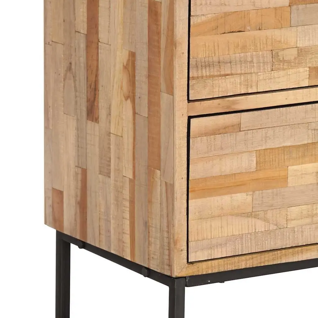 TV Cabinet Rustic Handmade 90cm Reclaimed Teak Wood Storage Unit