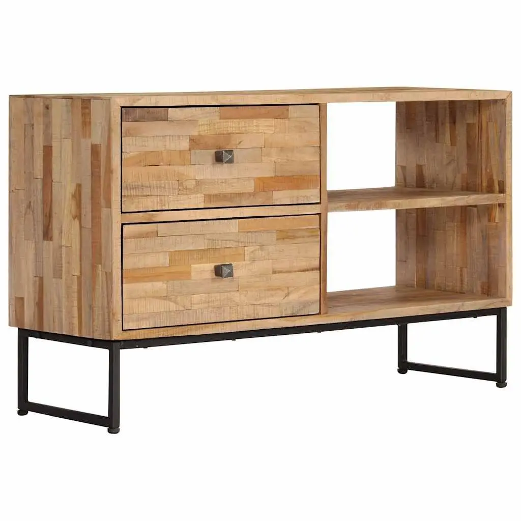 TV Cabinet Rustic Handmade 90cm Reclaimed Teak Wood Storage Unit