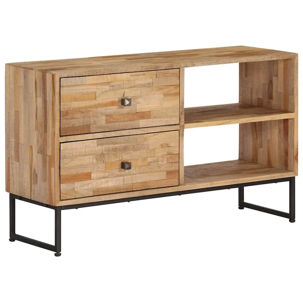 TV Cabinet Rustic Handmade 90cm Reclaimed Teak Wood Storage Unit