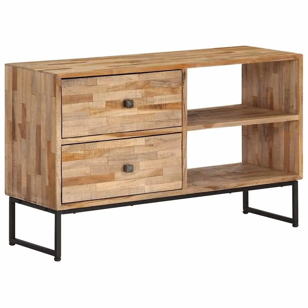 TV Cabinet Rustic Handmade 90cm Reclaimed Teak Wood Storage Unit