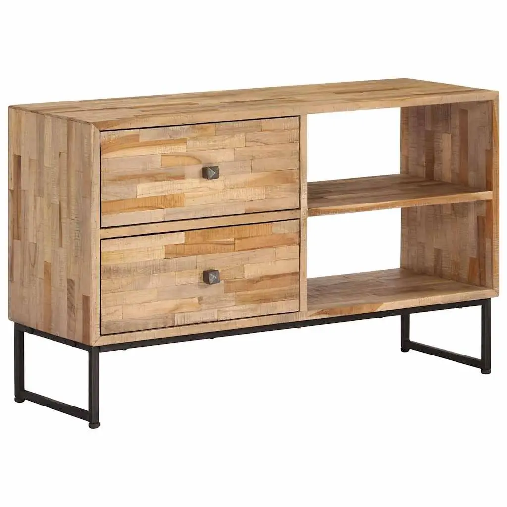 TV Cabinet Rustic Handmade 90cm Reclaimed Teak Wood Storage Unit