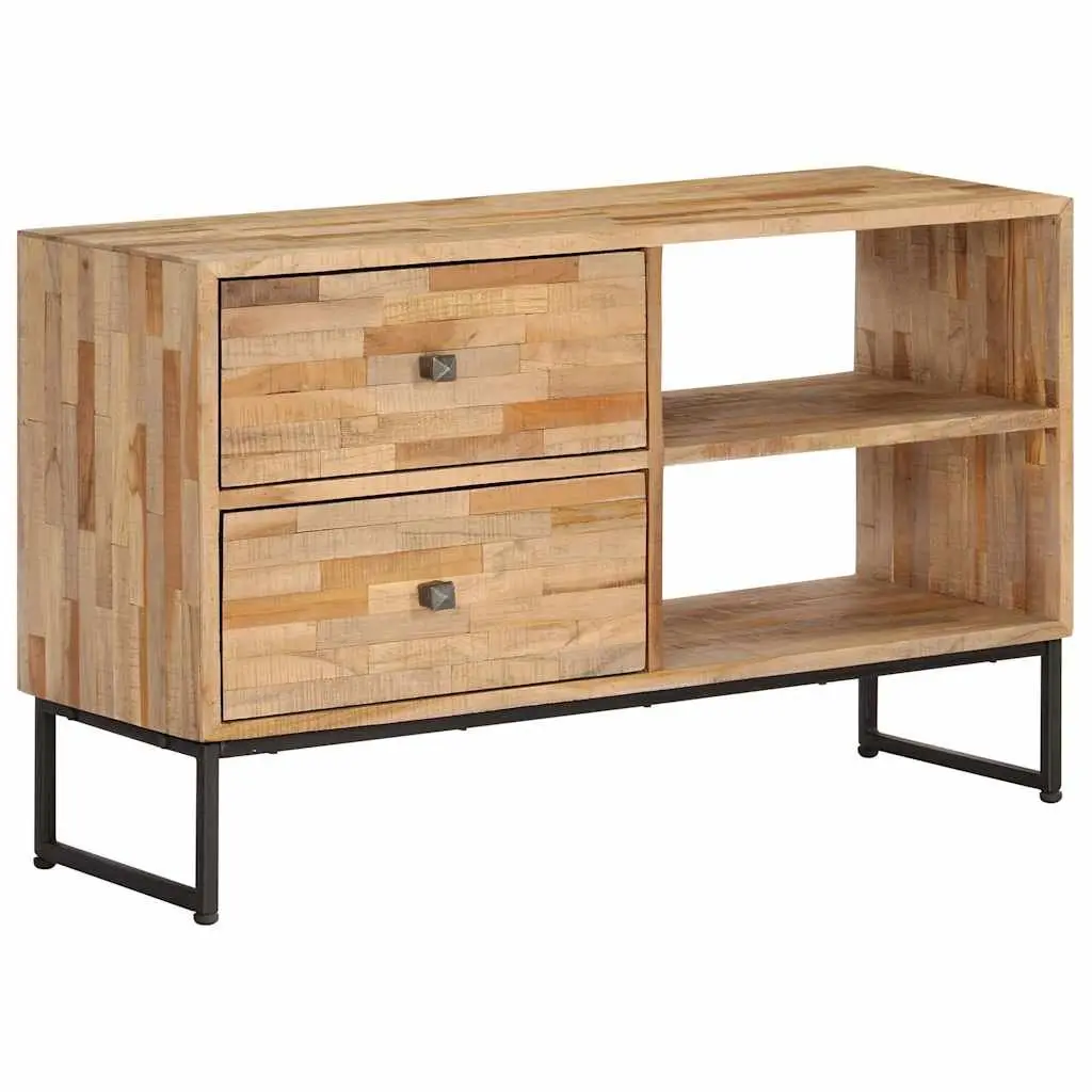 TV Cabinet Rustic Handmade 90cm Reclaimed Teak Wood Storage Unit