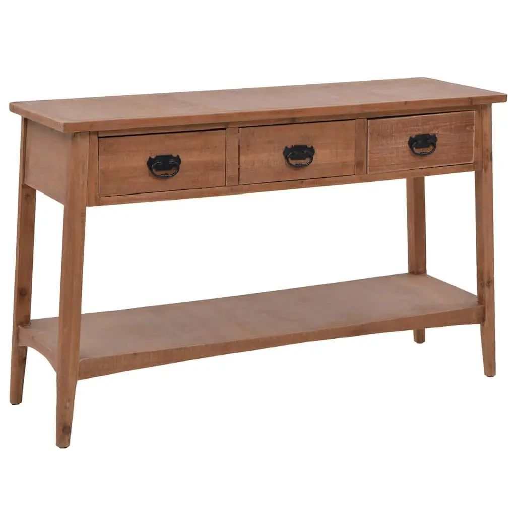 Solid Fir Wood Console Table End Table Side Table Accent Furniture Brown 126cm