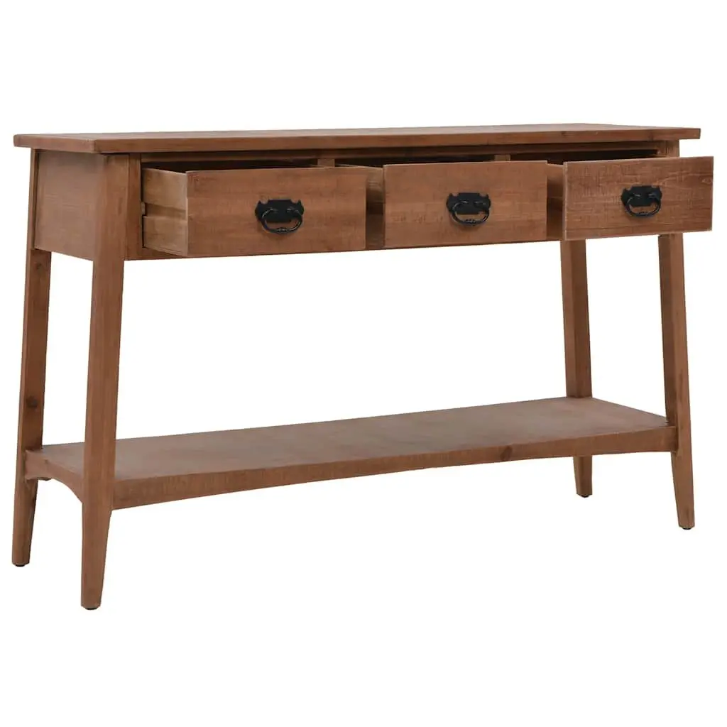 Solid Fir Wood Console Table End Table Side Table Accent Furniture Brown 126cm