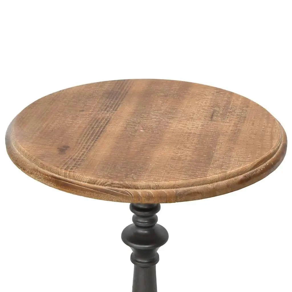 Rustic Solid Fir Wood End Table in Brown