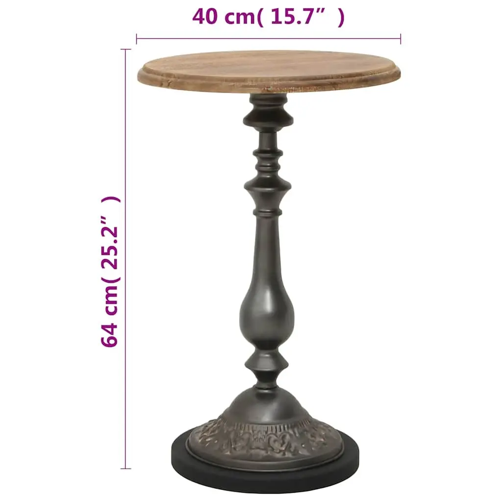 Rustic Solid Fir Wood End Table in Brown
