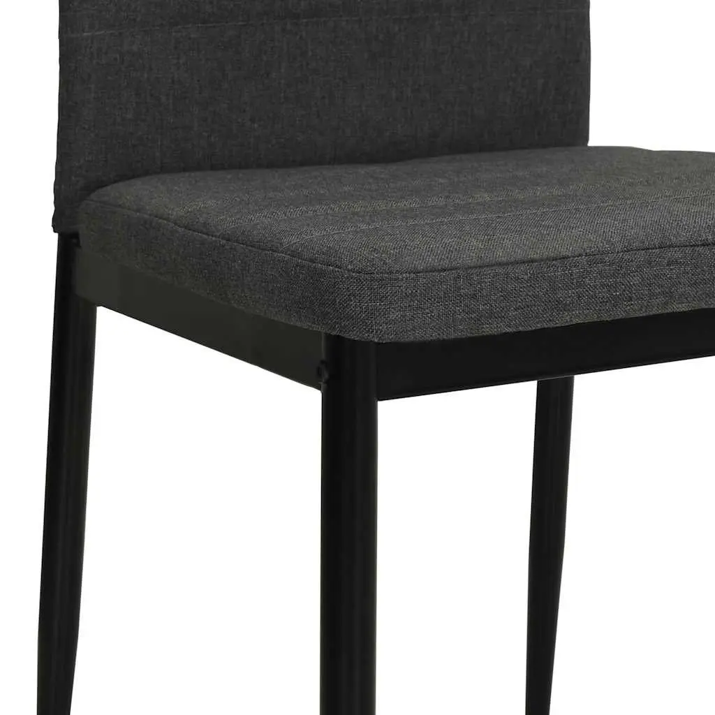 Dining Chairs Set 2 pcs Grey Fabric Kitchen Room Furniture Contemporary Design