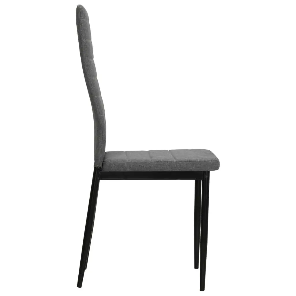 Dining Chairs 2 pcs Grey Fabric Kitchen Room Seat Padded Backrest Contemporary