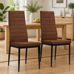 Set of 2 Brown Dining Chairs for Modern Kitchens