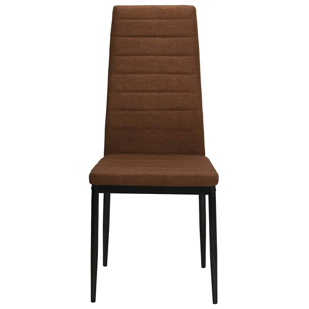 Dining Chairs Contemporary Brown 2 Piece Padded Steel Polyester