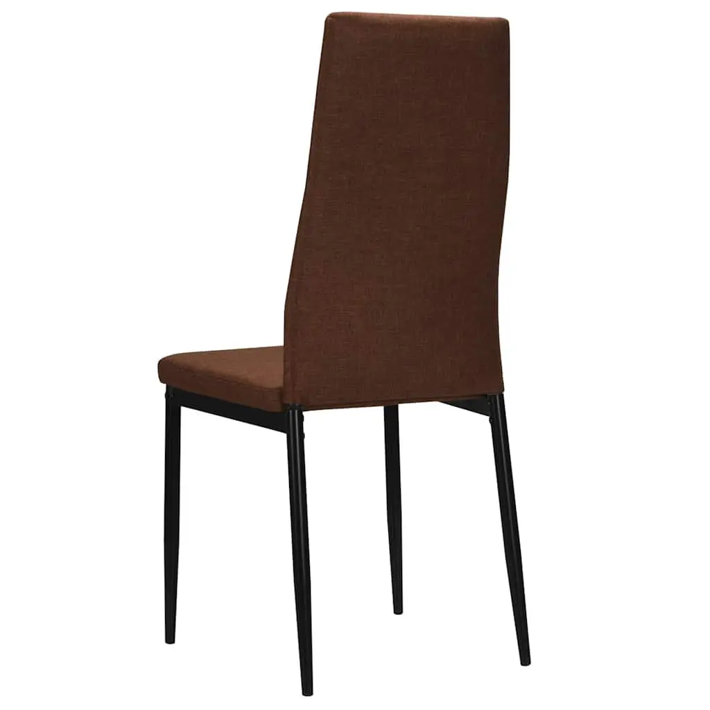 Set of 4 Brown Upholstered Dining Chairs for Comfort