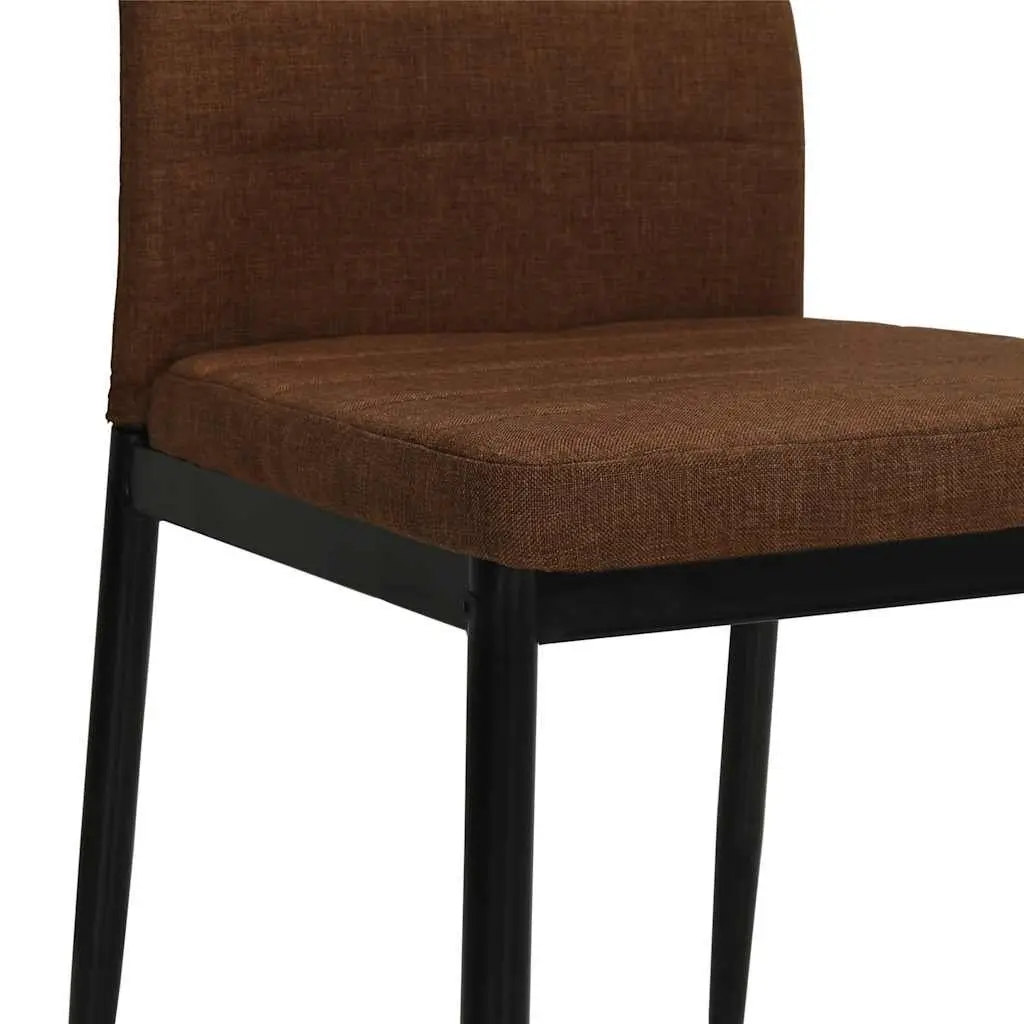 Set of 4 Brown Upholstered Dining Chairs for Comfort