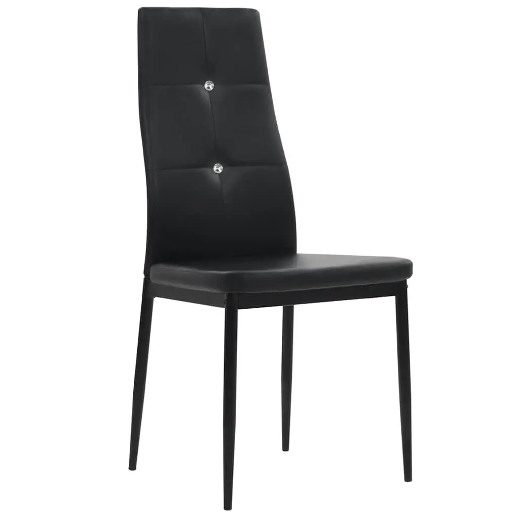 Dining Chairs Set of 4 in Black Faux Leather