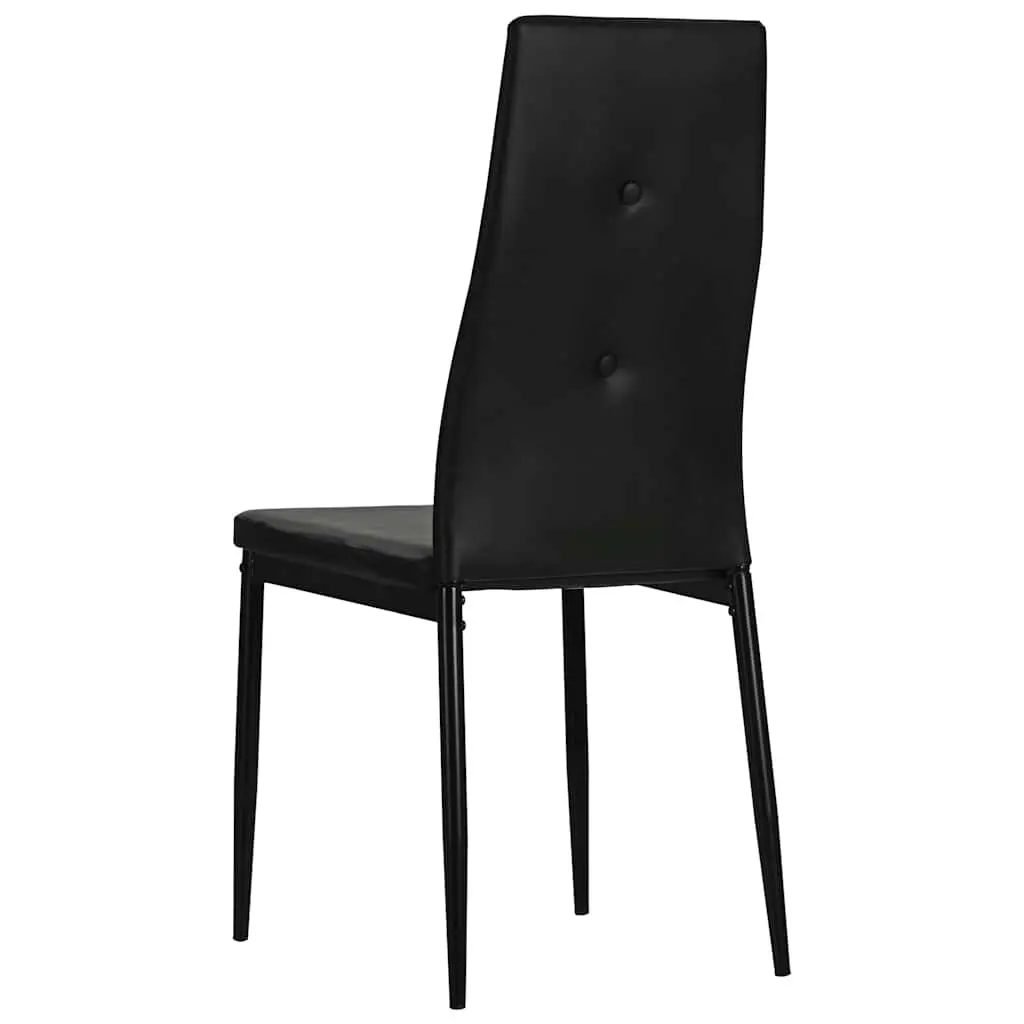 Dining Chairs Set of 4 in Black Faux Leather