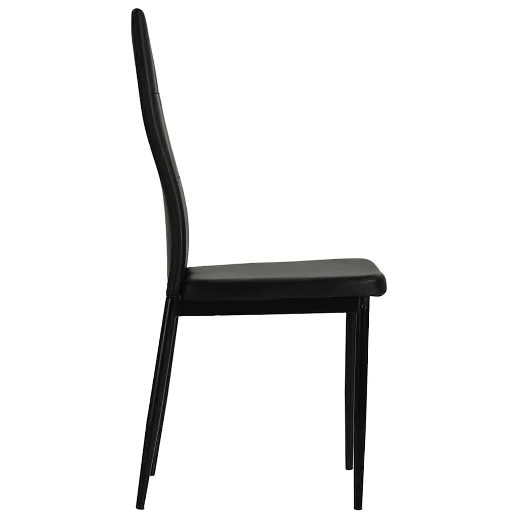 Dining Chairs Set of 4 in Black Faux Leather
