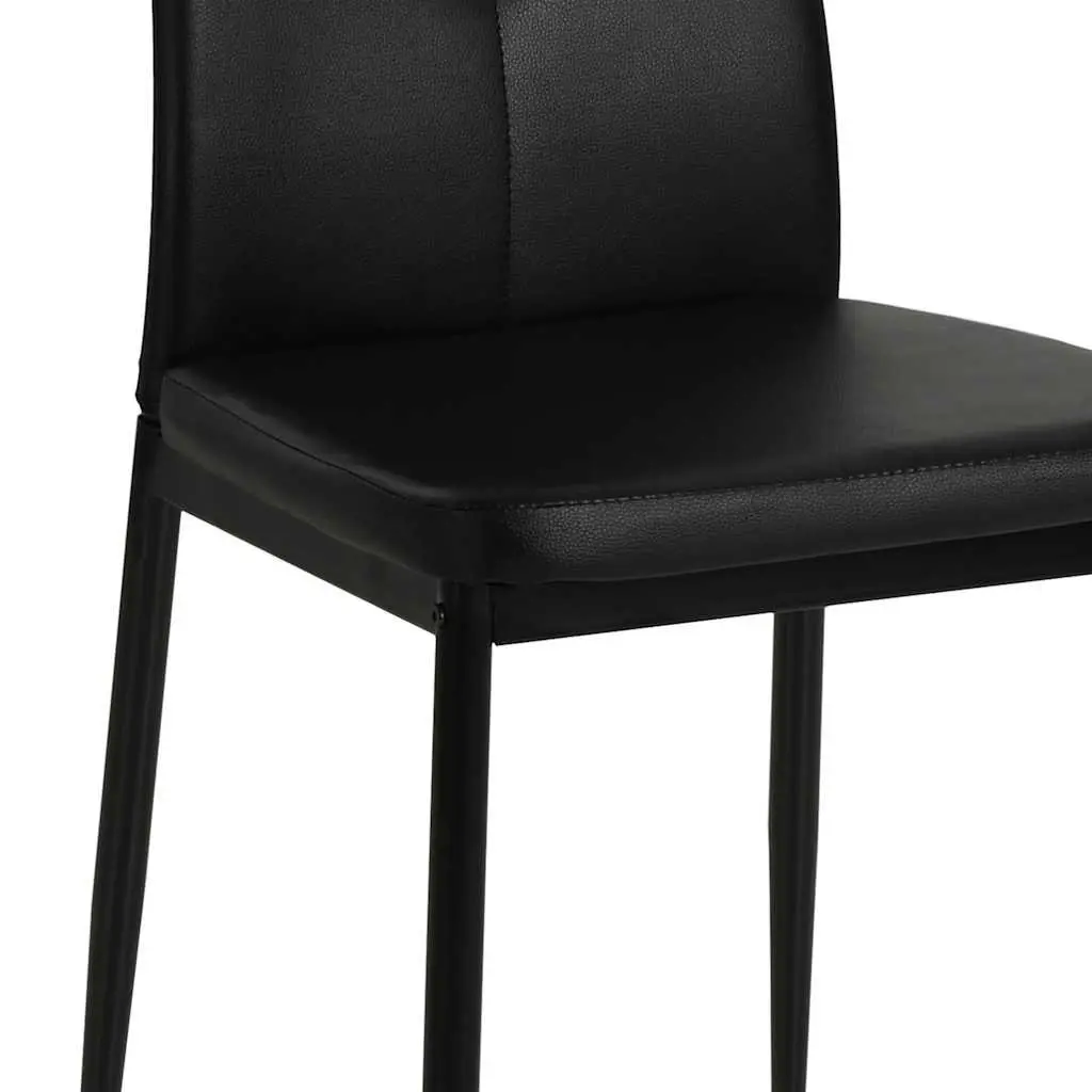 Dining Chairs Set of 4 in Black Faux Leather