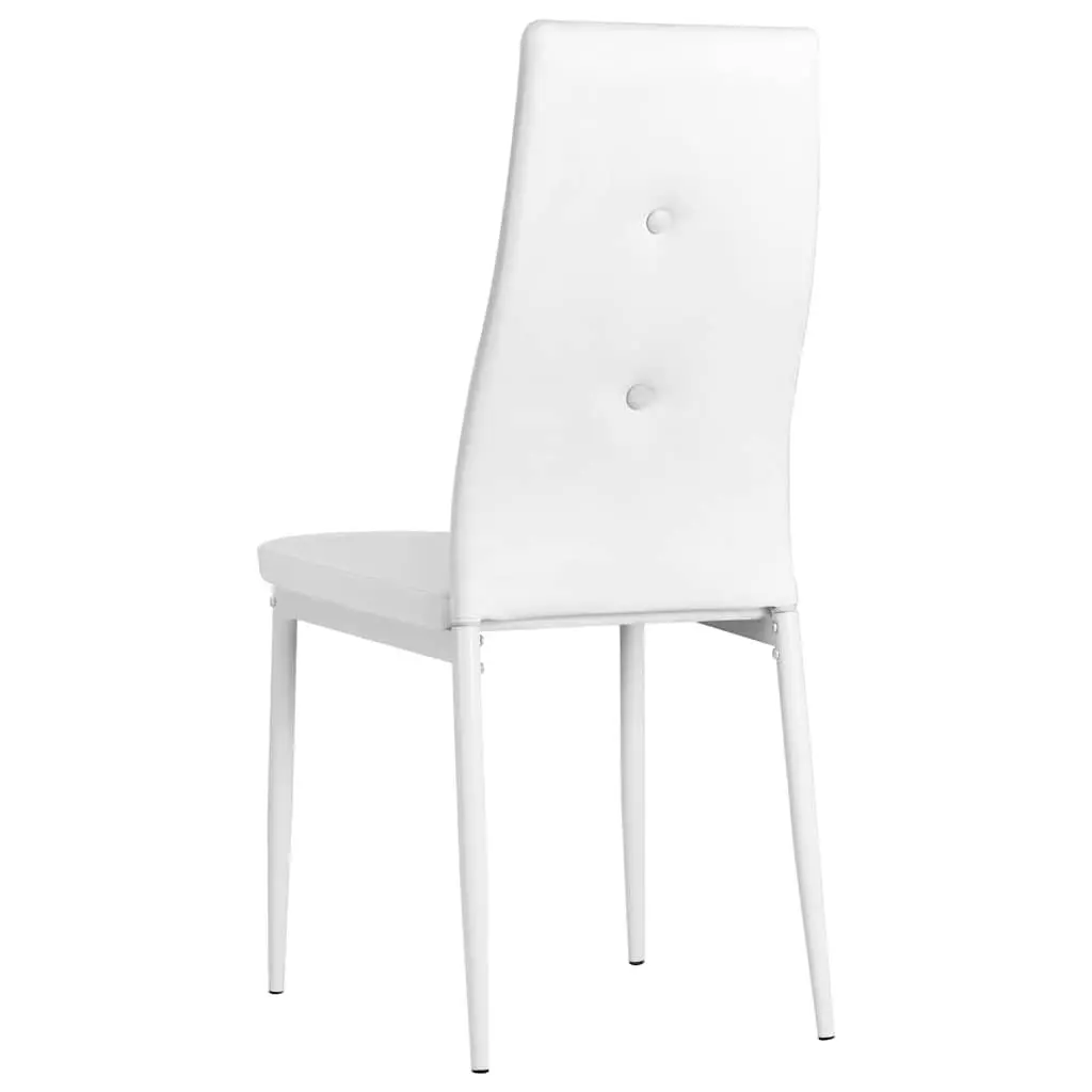 White Faux Leather Dining Chairs Set of 2