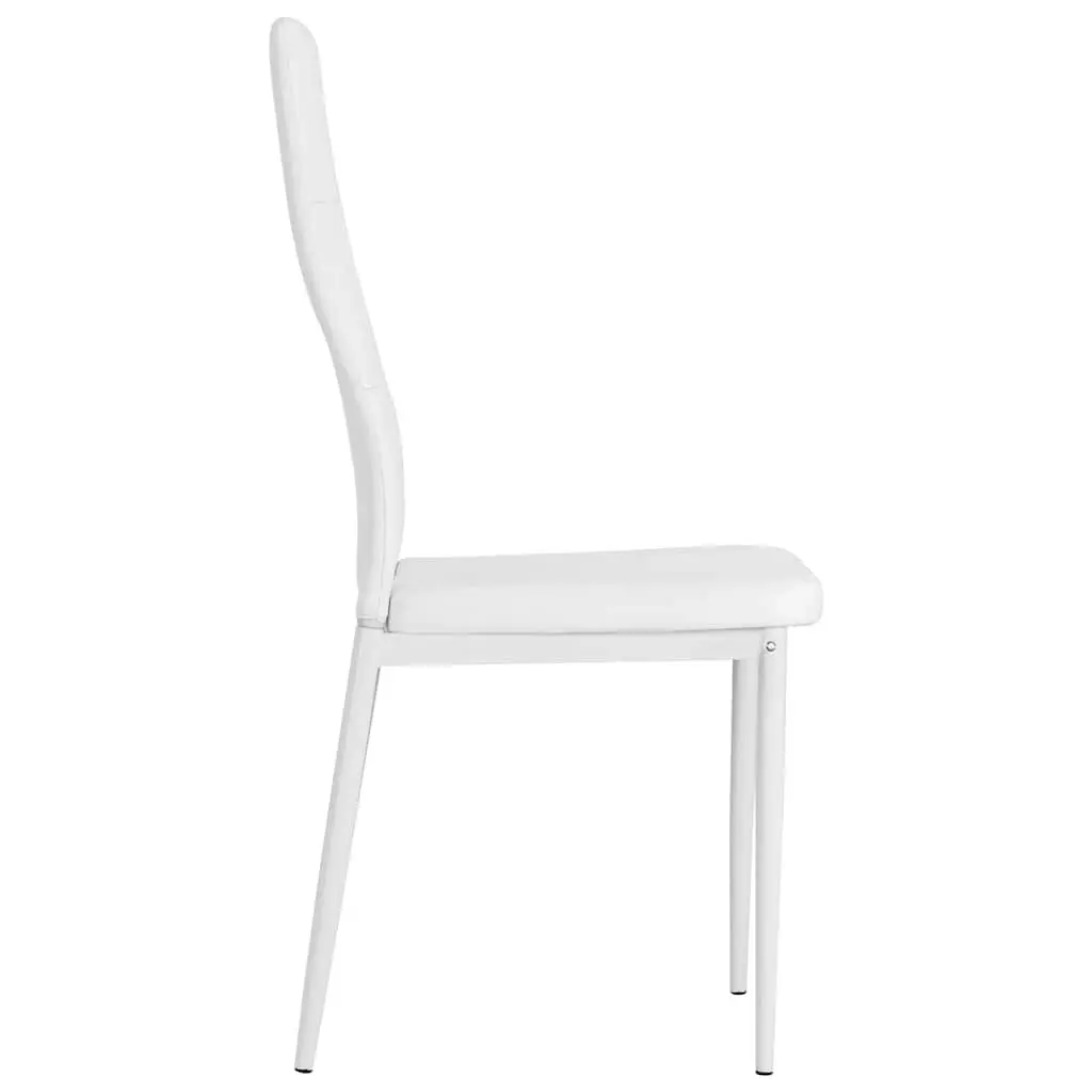 White Faux Leather Dining Chairs Set of 2