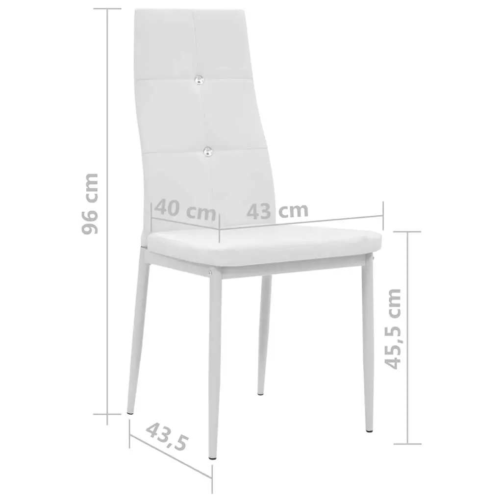 White Faux Leather Dining Chairs Set of 2