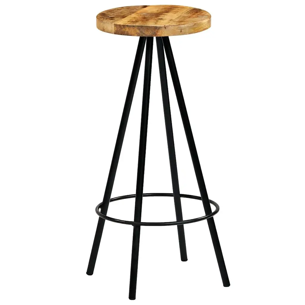 Bar Stools 4 pcs Solid Mango Wood Bar Chairs Kitchen Dining Breakfast Counter
