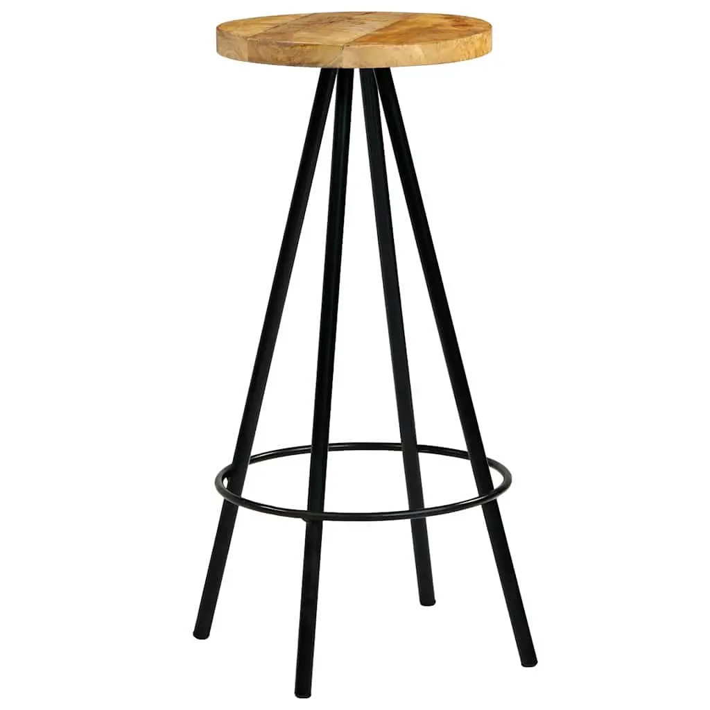 Bar Stools 4 pcs Solid Mango Wood Bar Chairs Kitchen Dining Breakfast Counter