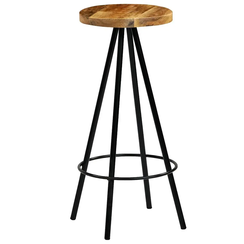 Bar Stools 4 pcs Solid Mango Wood Bar Chairs Kitchen Dining Breakfast Counter