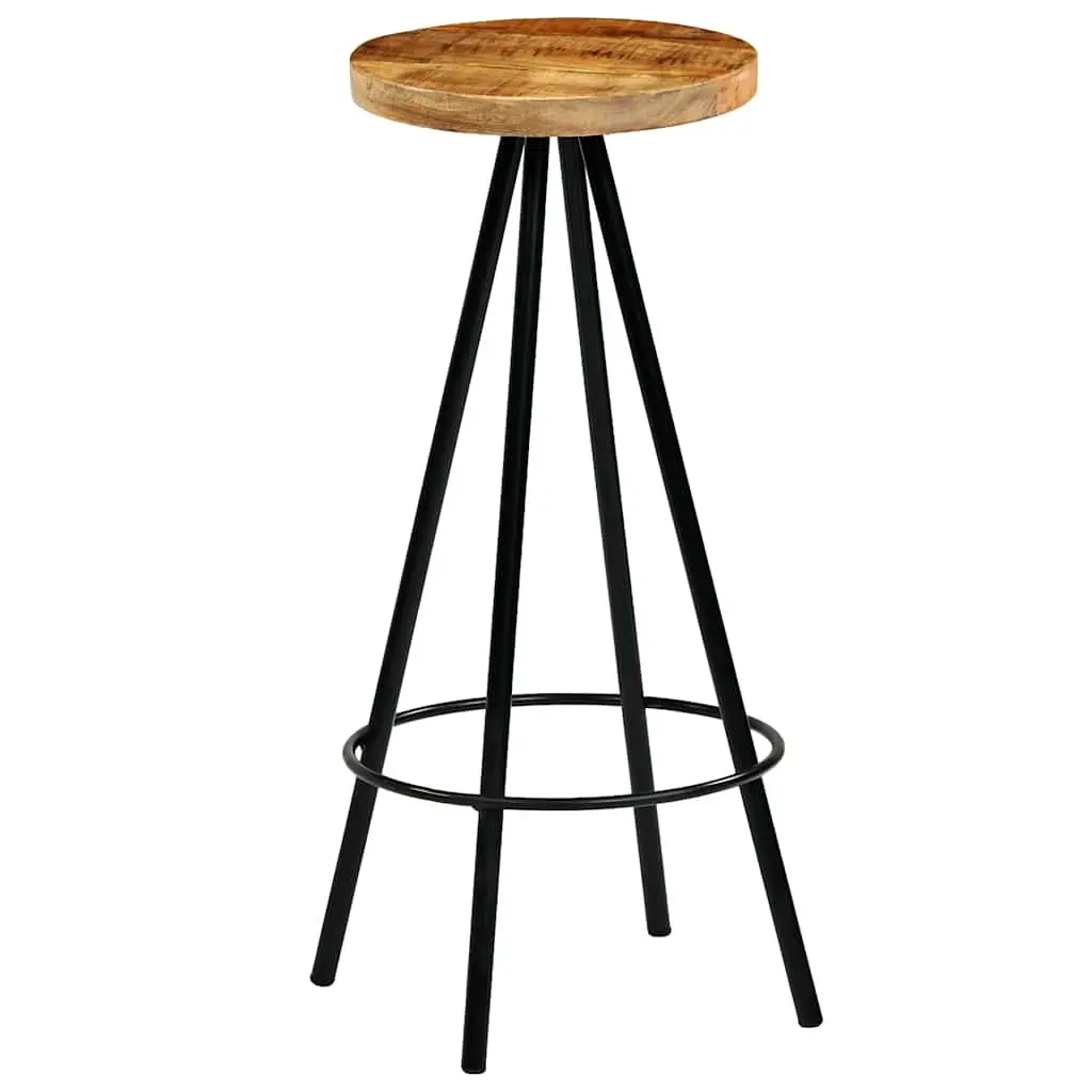 Bar Stools 4 pcs Solid Mango Wood Bar Chairs Kitchen Dining Breakfast Counter