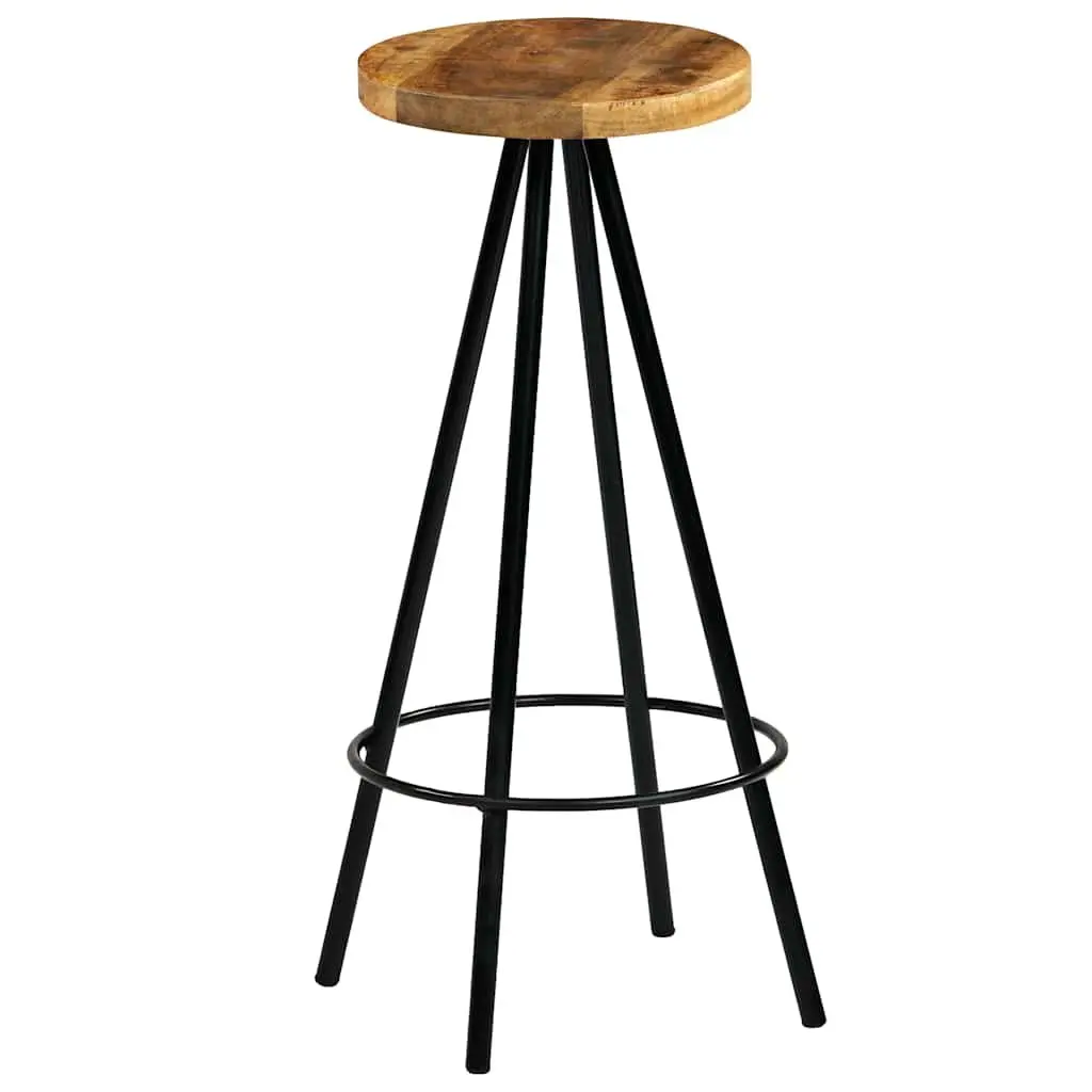 Bar Stools 4 pcs Solid Mango Wood Bar Chairs Kitchen Dining Breakfast Counter