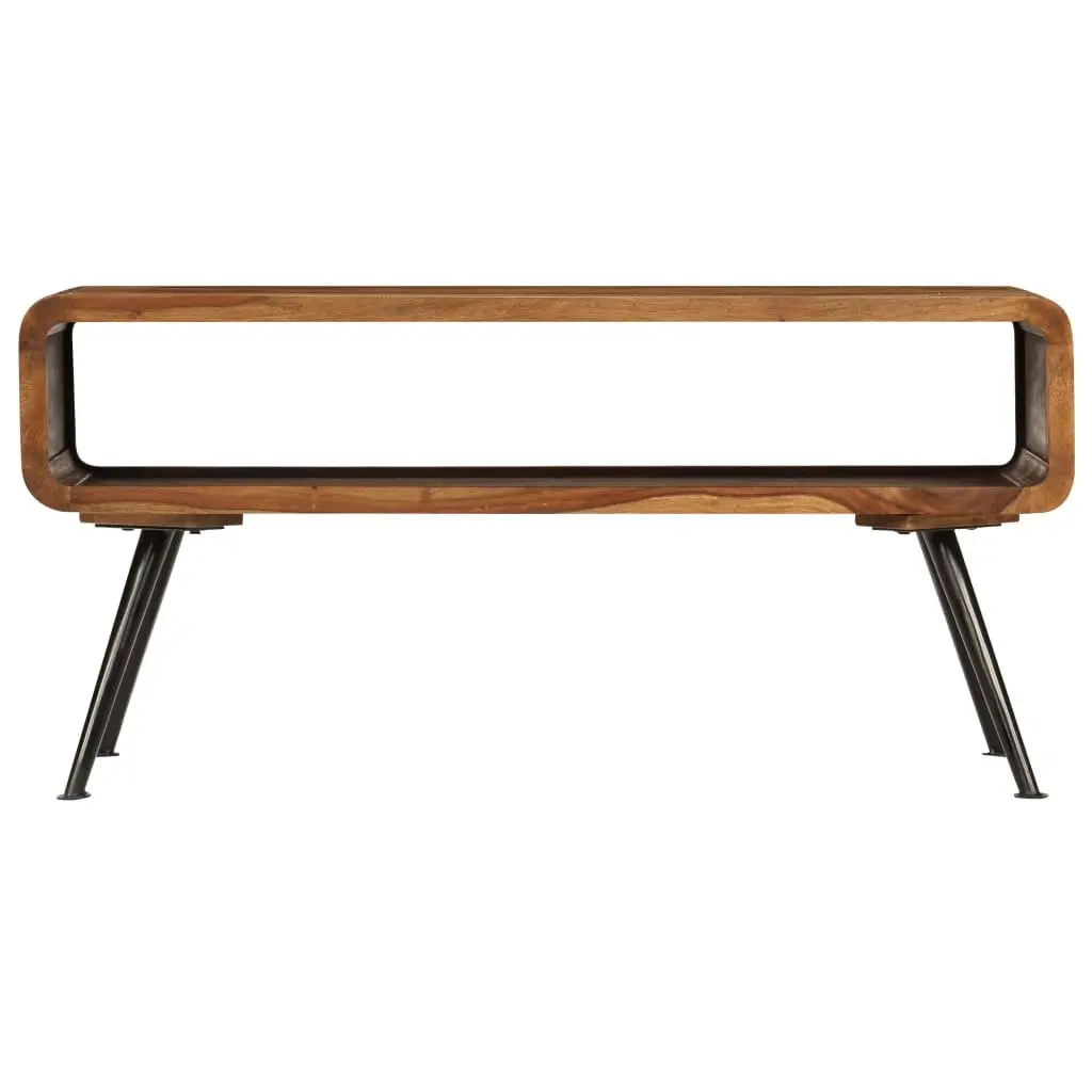 Solid Acacia Wood Coffee Table with Vintage Charm