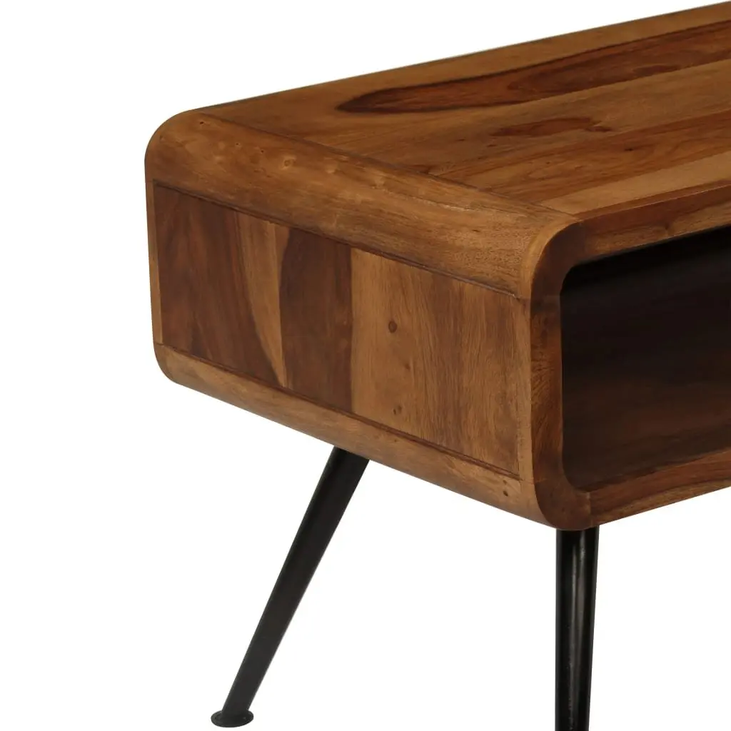 Solid Acacia Wood Coffee Table with Vintage Charm