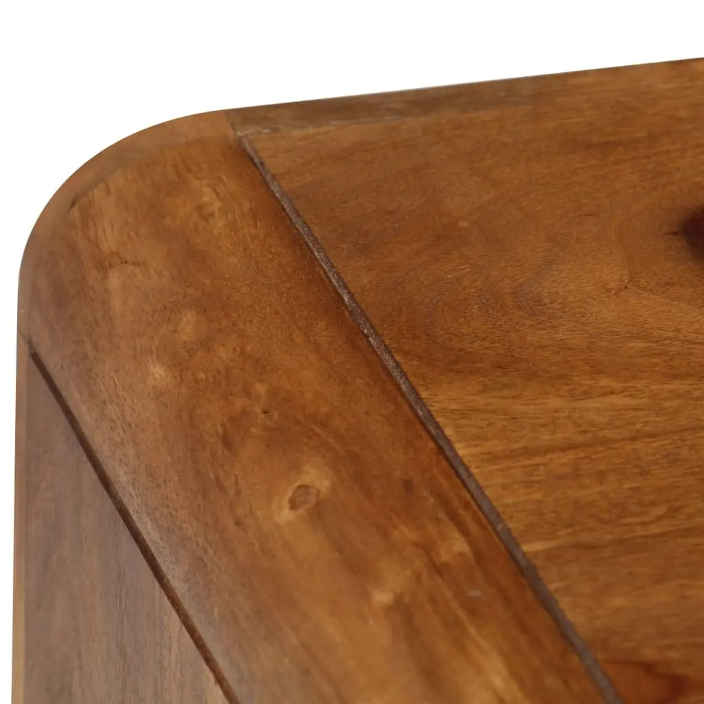 Solid Acacia Wood Coffee Table with Vintage Charm