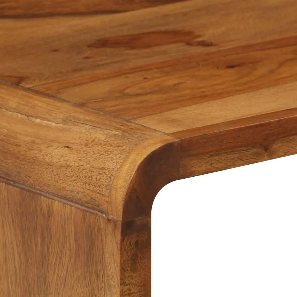 Solid Acacia Wood Coffee Table with Vintage Charm