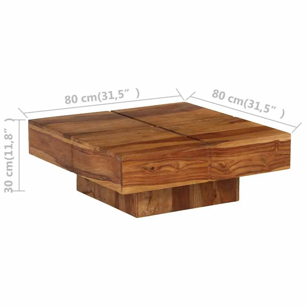 Coffee Table Brown 80x80x30 cm Solid Acacia Wood
