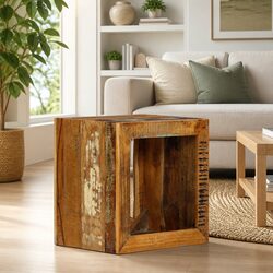Reclaimed Wood Stool 40x30x40cm Brown Versatile Side Table