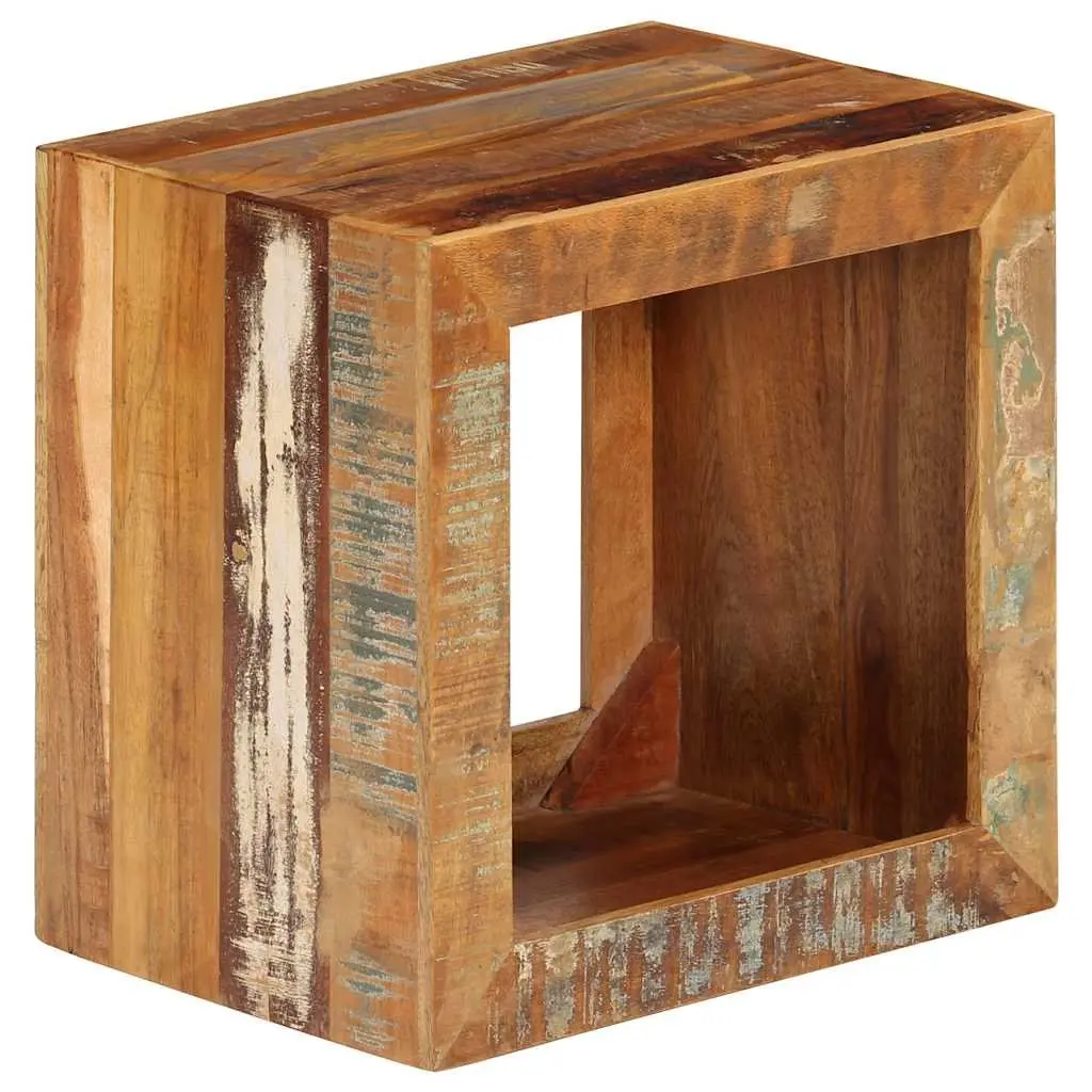 Wooden Stool 40x30x40cm Brown Solid Reclaimed Wood Side Table Storage Seat